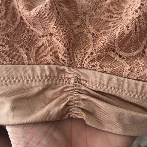 Aerie Soft‎ & Smooth Endless Lace Stretch Triangle Bralette Bra XL in Raw Sienna - Picture 9 of 16